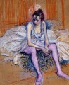 danseuse assise en collants roses 1890 Toulouse Lautrec Henri de